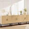 Best Choice Products 2-Door Slatted Storage Cabinet, Accent Furniture w/ Non-Scratch Foot Pads